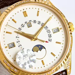 AAAAA Pate Designer Mens Watch кожаный ремешок большой циферблат 40 -миллиметровый роскошный часов