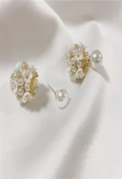 Stud French Fashion Pearl S925 Silver Post Earring Retro Shell Flower Ball Earrings For Women Grils Trendy Jewelry GiftStud6638244