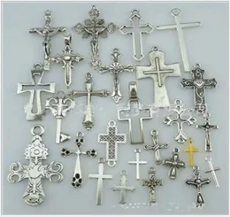 50st Lot Mix Antique Silver Connector Charms hängsmycken Legering Religiösa smycken Tillbehör för smycken tillverkning4131565