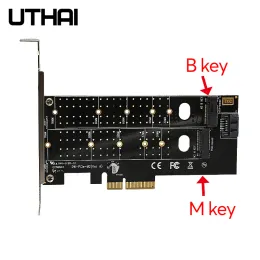 Адаптеры uthai t15 pcie to m.2 nvme ssd адаптерная карта ngff 110 мм m Ключ плюс b Ключ двойной расширения PCIE X4 X8 X16 FIT 2 MSATA SSD