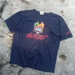 Y2K Vintage Jnco Joker Baskı T-shirt Plus Boyut Top Erkek ve Kadın Harajuku Gevşek Kısa Kollu Çift Üst 240412