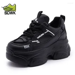 Sapatos casuais sdwk 8cm plataforma cunha tênis de moda respirável Mulheres bem ajustadas outono escondido super salto qa034