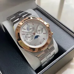 U1 من أعلى الدرجات AAA متعددة الوظائف Watch Calendar Week Moon Phase عرض 44 مم حركة ميكانيكية أوتوماتيكية حزام من الفولاذ المقاوم للصدأ شفاف الظهر 9054