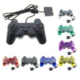 Joysticks For PS2 Wired Game Controller Gamepad Double Vibration Clear Controller Gamepad Joypad for Sony Playstation PS2 Controle