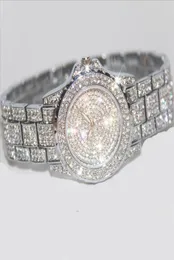 Armbanduhr Bling Rose Gold Kristall Uhr Stylish Frauen Luxus luxuriöser funkelndes Shining Diomand Strass Banglewatchwatches Armbandwicke6724871