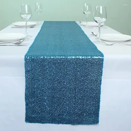 Table Runner Teal Blue (30 x 180 cm) Runners di paillettes Glitz for Wedding Event Event Party Banquet Decoration