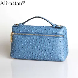 Alirattan Dubai New Crocodile PU leather Handbag for Women 2024 Fashion Design Embossed Ostrich Snake Pattern Make Up Clutch Bag