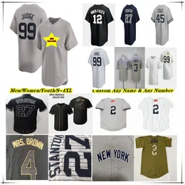 Custom Baseball Jersey Anthony Volpe Oswaldo Cabrer Jose Trevino Austin Wells Nestor Cortes Marcus Stroman Carlos Rodon Jorge Posada Babe Ruth Mantle Rivera Matsui