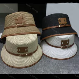 Summer Women Designer Bucket Hats Straw Hat For Man Fashion Beach Cap Unisex Grass Braid Ochrona przeciwsłoneczna moda płaskie czapki C Sunhat Akcesoria