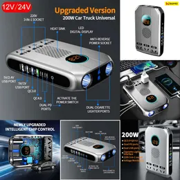 Новый Buwei New Inverter DC 12V/24V до AC 220V All in One USB-автомобильный зарядное устройство QC3.0/4.0 PD3.0 Быстрая зарядка 3-сокетских адаптер питания