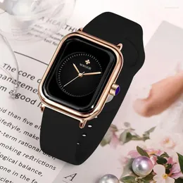 Armbanduhr Wwoor Watch for Women Mode Elegante Silikon Damen Kleid wasserdichte Uhren Quarz weibliche Armbanduhr Reloj