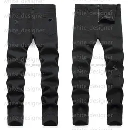 Jeans Brand Männer Designer Jeans Skinny Black Blue Hosen Jeans Hosen Mode lässig Streetwear Feine mittlere Taille Slim gerade Bein Hose