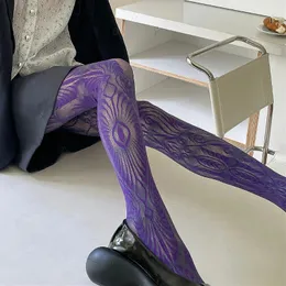 Strumpfhosen Mädchen Beine formen hohle Spitzenspitzenstextur farbenfrohe sexy Netz durchschnittliche Größe Pflanzenblume vier Jahreszeiten Universal 240408