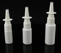 New 50pcs/lot 10ml 15ml 20ml 30ml 50ml White Empty Plastic Nasal Spray Bottles Pump Sprayer Mist Nose Spray Refillable Bottle