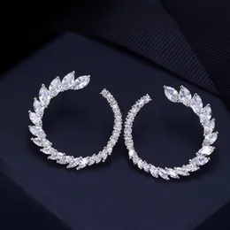 2,7 cm Circle Diamond Projektant Kewek dla kobiety Bride Wedding Empage'u Biała 3A Cyrronia Miedź