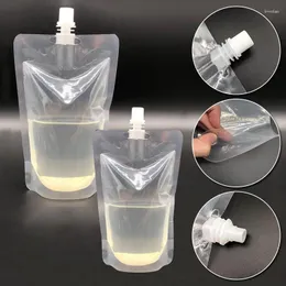 Aufbewahrungstaschen 10pcs Reisegetränk Ausstrahlbeutel Transparent Plastik versiegelter Saftbeutel Sommer Eiskaltpackung Vorräte