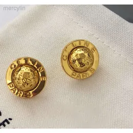 Designer Celiene smycken Celins Saijia French Cel Button Hat Star Earrings Womens Round Ear Clip Simple Style Gold