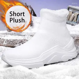 Повседневная обувь Mwy Winter Boots Women Ancle Nops Socks КРОМКИ Short Plush Sport Sneaker Zapatilla Deportiva Mujer Size 36-43