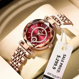 Bilek saatleri Poedagar Küçük Dial Ladies Watch 2023 Marka Lüks Romantik Elmas Takvim İzler Kadın Paslanmaz Çelik Bilezik Su Geçirmez D240417