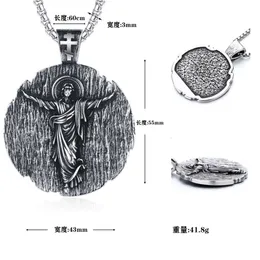 designer necklace Temus Hot Selling Titanium Steel Holy Angel Jesus Necklace Religious Style Prayer Christmas Gift