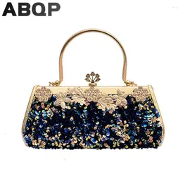 Abendtaschen ABQP Luxus Party Schulter für Mädchen Pailletten weibliche Hochzeit Handtaschen Designer Cross Body Top Griff Frauen