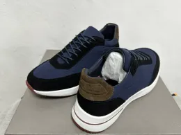 Знаменитый дизайн мужской кроссовки обувь Loro Pian Mens Luxury Shoe Casual Flat Sports Shoes LP Shode Sneakers Низкая спортивная обувь белая платформа TPU Повседневная ходьба