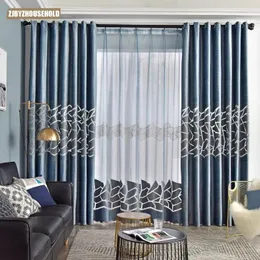 Cortinas de cortina para sala de jantar Living Quarto Estudo da varanda Bordado de veludo bordado Escandinavo Luxo de luxo acabado personalizado