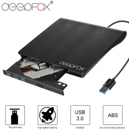 Deepfox USB 3.0 슬림 외부 DVD RW CD 작가 드라이브 버너 리더 플레이어 노트북 PC DVD 버너 DVD Portatil 용 광학 드라이브