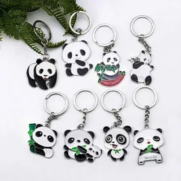 Keychains Capitão 1pc Creative Cartoon Panda Carchain Cute Metal Animal Backpack Ornamentos para Casal Kids Gift D240417