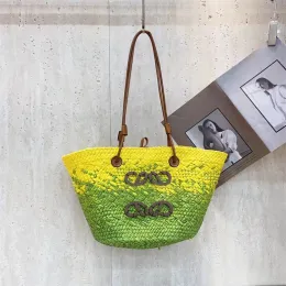 Женщины бохо соломы французские сумки пляж пляжные сумки Ombre Bag Женские дизайнерские вязание крючко