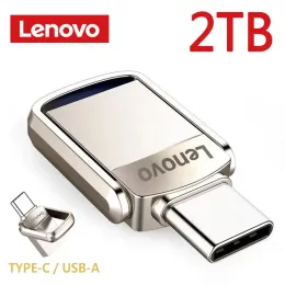 Адаптер Lenovo U Disk 2TB 1TB 512GB 256 ГБ портативного портативного ручка с ударным ударом для хранения данных USB 3.1 Flash Drive Typec Silver Storage U Диск