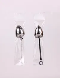 Форма сердца из нержавеющей стали чай Infuser Kitchen Tools Filter Filter Long Handling Spoons Свадебная вечеринка Подарки с OPP Retail 2570306