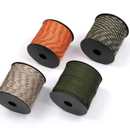 50M 7 Core Parachute Rope 4MM في الهواء الطلق البوليستر بالمظلة على حبل التخييم حزمة خيمة البقاء على قيد الحياة