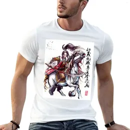 Men's Polos Female Samurai With Naginata On Horse Japanese Calligraphy T-Shirt Edition Summer Top For A Boy Mens T Shirt Graphic