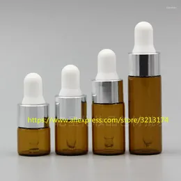 Speicherflaschen Großhandel 1ml 2ml 3ml 5ml Braun Glasflasche Mini Probe Parfüm ätherisch Öl flüssige Pipette nachfüllbar