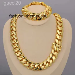 Cadena Cubana Wholesale Hip Hop Gioielli Luxury 14K 18K 24K Real Gold Pesoted Solid Solid Miami Cuban Link Necklace per uomini XYMP 5H02 RF40