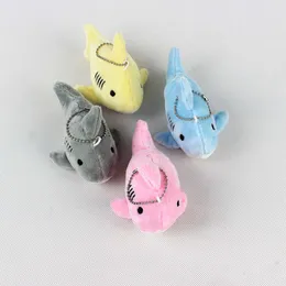 10 cm Mini Design Kawaii Söt mjuk nyckel Key Chain Cartoon Bear Bearing Doll Toy Shark Plush KeyChain för backpaket