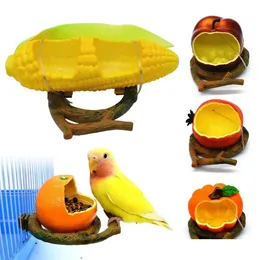 Andere Vogelversorgung füttern 1pc lustige Obstform Papagei Feeder Orange Granatapfel -Lebensmittel -Wasserschüssel -Behälter Feeder für Kisten Cage DH0IV