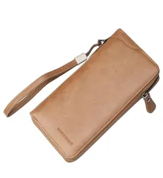 Läder långa män plånbok med visitkortshållare Portemonne stor kapacitet dragkedja manlig handväska märke lyx män plånböcker7751868