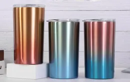 20oz Gradyan Sıska Tumbler Ucuz Paslanmaz Çelik Büyük Kapasiteli İçecekler Kupa 05L Çift Duvar Isı Yalıtımlı Kahve Kupa BA1525726