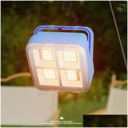 Lanterne portatili lampada da tenda a camma IPX4 IPX4 con magnete Solar Tipo-C Luce di lavoro ricaricabile 4 Modalità 600W per giardino da giardino Dro DH6AV