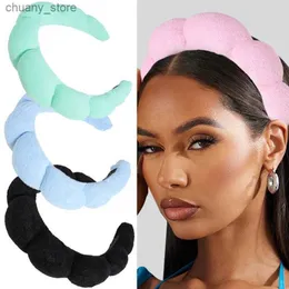 Headbands Aishg Havlu Kadife Kenevir Saç Band Kadınlar Yıkama Yüz Baş Bandı Kore Retro Üst düzey Hoophairband Kız Saç Aksesuarları Y240417