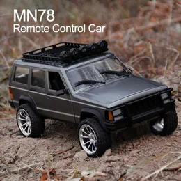 Diecast Model Cars 1/12 MN78 RC Car 4WD Off road Climbing Vehicle 4x4 2.4G Remote Control Tracked Vehicle with LED Lights Toys for Children and Adults J240417