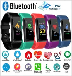 1 PC ID115 Plus Farbbildschirm Smart Bracelet Schrittzähler Uhr Fitness Uhr Running Walking Tracker Herzfrequenz -Schrittzähler Smart Band4600684