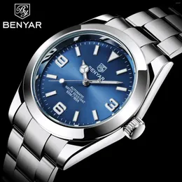 Wristwatches BENYAR 2024 Luxury Men's Automatic Mechanical Watches Mens Business Sports Watch Waterproof Clock Reloj Hombre