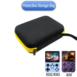 Casos eva hard case xu10 saco de console de jogo portátil para r36s handheld player jogador protetor Black Case com saco de viagem manual