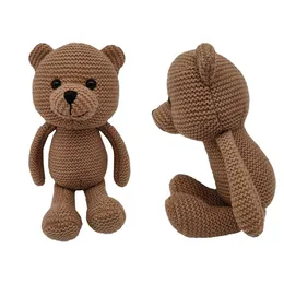 Kawaii urso feita à mão macia amigurumi malha boneca de crochê bebê dormindo brinquedo de pelúcia de animais de pelúcia