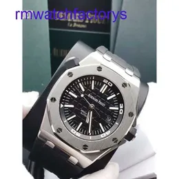 Minimalistische AP -Armbanduhr Royal Oak Offshore -Serie Automatisch mechanischem Mechanik -Tauch -Wasserdichte Stahl Gummigürtel Herren Uhr 15710st.OO.A002CA.01 Schwarze Scheibe