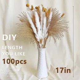 Decorative Flowers Pampas Grass Mix Bouquet Dried Natural Elegance To Your Wedding Flower DIY Material Fluffy Pompas Floral