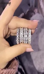 Vecalon 17 Styles Miłośnicy obiecują pierścionek Diamond 925 Srebrna srebrna obrączka weselna dla kobiet mężczyzn Party Biżuteria Prezent 6433975